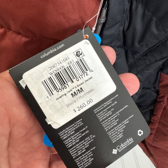 NEW Men's Columbia Titanium 550 Down Jacket Size M Spice/Black - Picture 9 of 13
